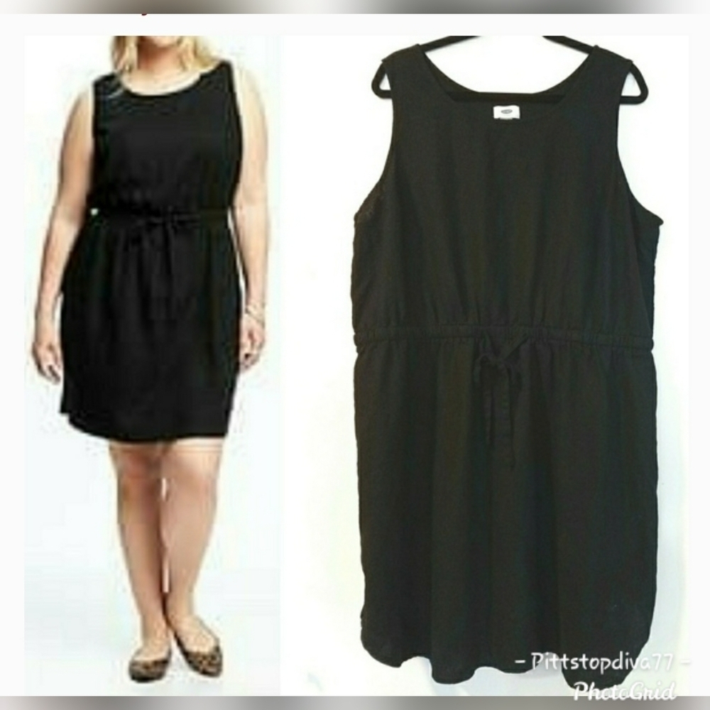Old Navy XXL Cinch Waist Linen Blend Dress